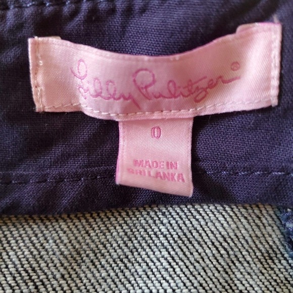 LILLY Pulitzer A-Line Denim Skirt With Button Details On The Front Size 0 - Picture 9 of 9